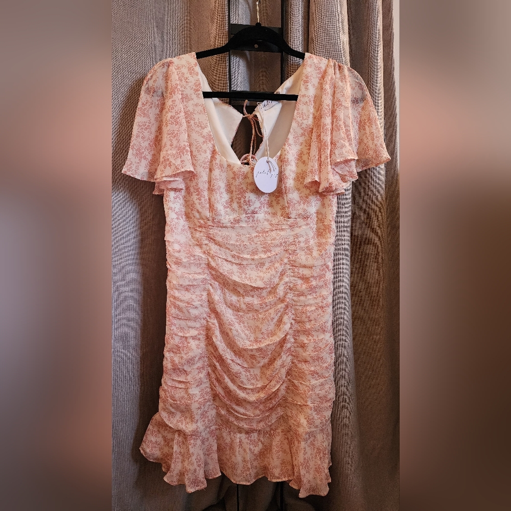 Floral Pink Ruffle Dress